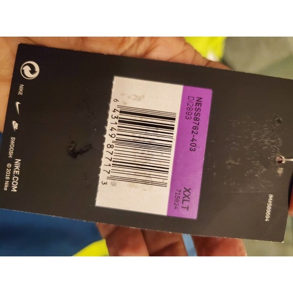 Nike Men's Blue 100% Polyester Pull On Swim Trunk Logo Print Shorts Size 2XLT - Picture 9 of 12